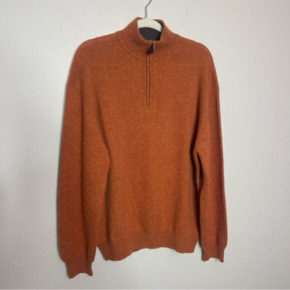 Men’s W. H. BELK Sportswear half zip cashmere sweater XL NWOT - Picture 2 of 8